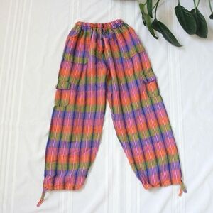 Colorful low rise festival pants